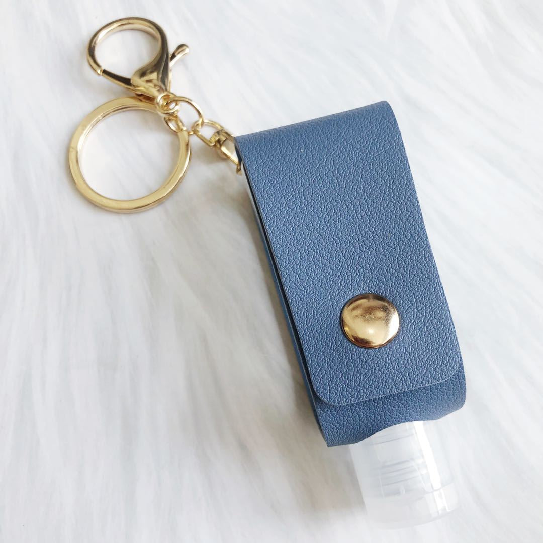 Wholesale Leather Case Perfume T-shaped Bottle Storage Bag Key Chain